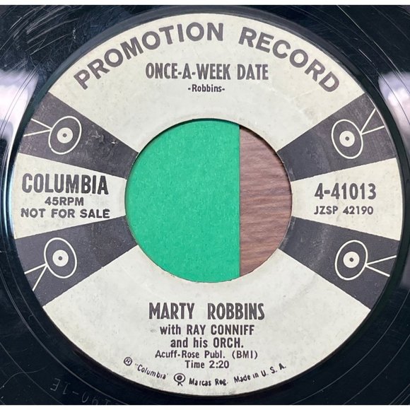 Marty Robbins The Story of My Life / Once A Week Date 45 Rockabilly Promo - Picture 2 of 4